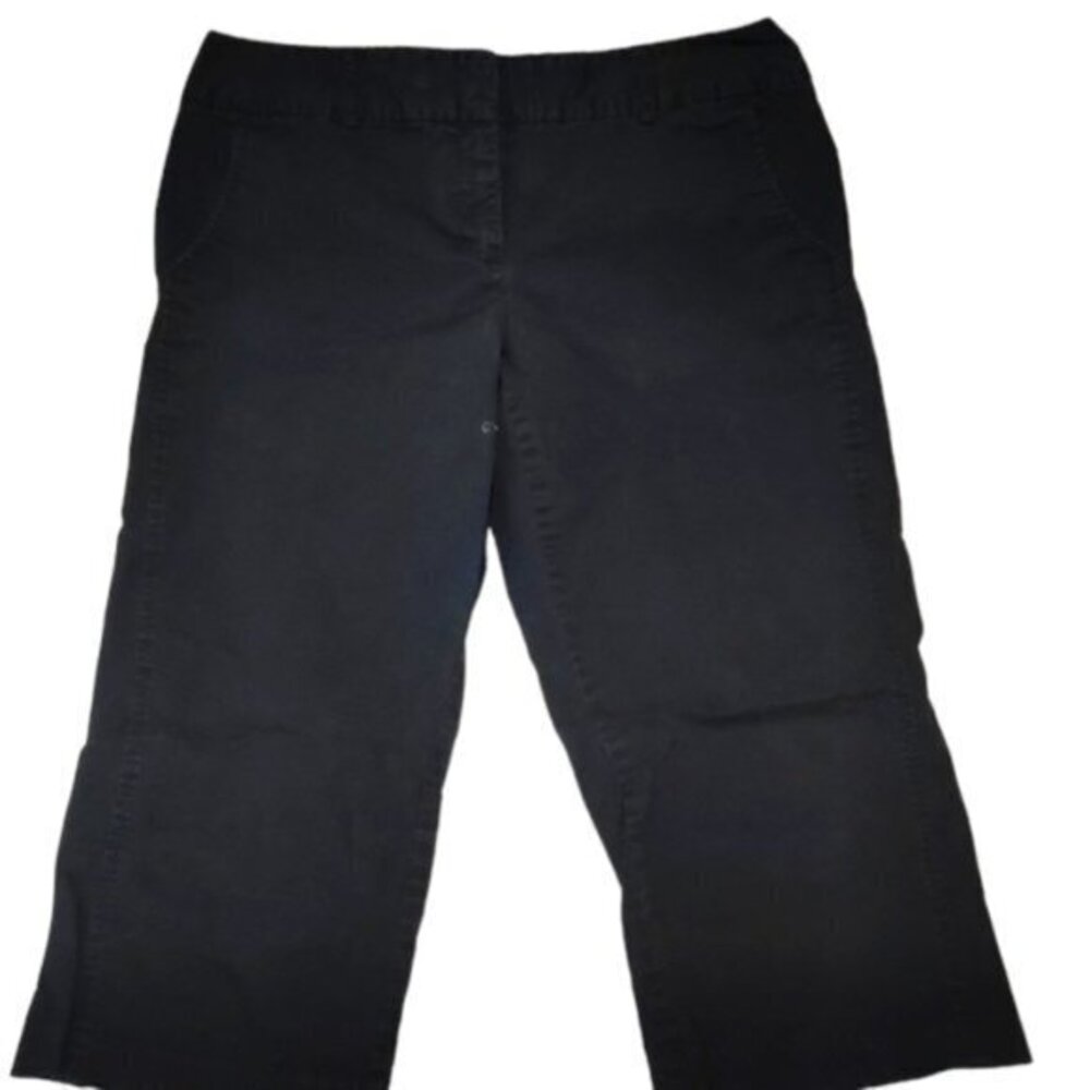 Daisy Fuentes Black Twill Cropped Pants Size 12 GUC #0048